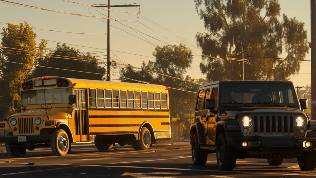 3 Injured in a Schools Bus Accident on Palm Ave in Fresno