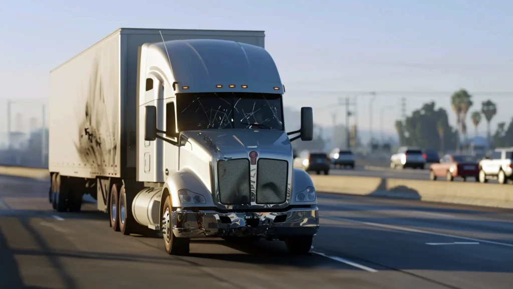 Lane Closure on Highway 4 after a Big Rig Collision in Stockton