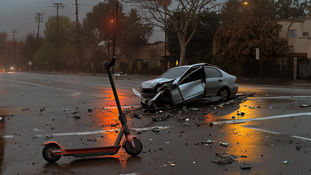 Rosemonts Multi-Vehicle Collision Involved Electric Scooter