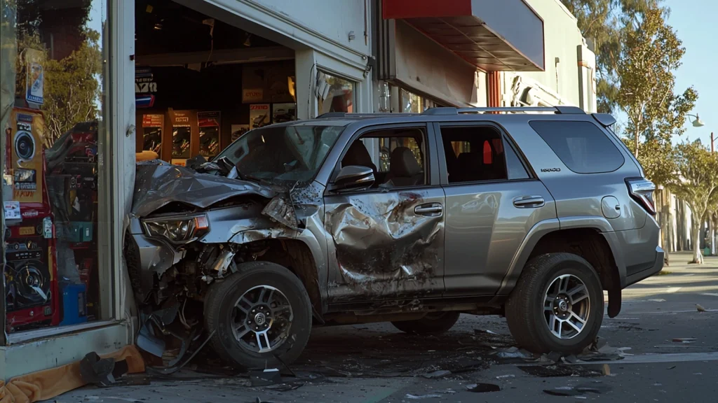 SUV Crashes Into Santa Rosa Stereo Shop Injuring Employee