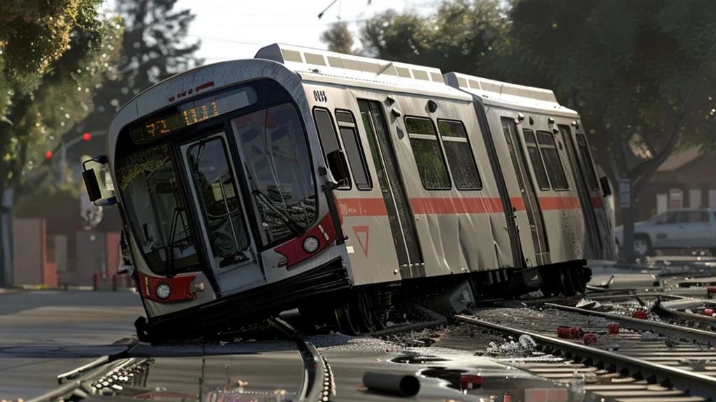 Descarrilamiento del tren ligero VTA de San José interrumpe el tráfico en la autopista 87