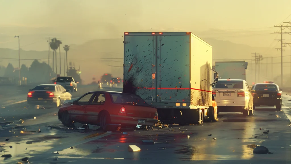 U-Haul Truck Involved in a Multi-Vehicle Crash in Bakersfield