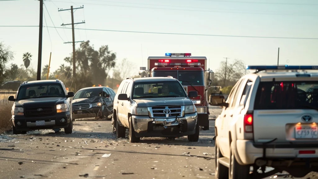 Vehicle Failed to Stop at an Intersection near Sanger Causing a Multi-Vehicle Collision